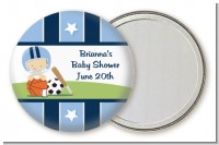 Sports Baby Caucasian - Personalized Baby Shower Pocket Mirror Favors