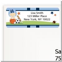 Sports Baby Caucasian - Baby Shower Return Address Labels