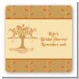 Autumn Tree - Square Personalized Bridal Shower Sticker Labels thumbnail