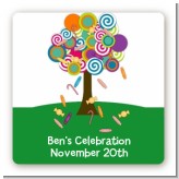 Candy Tree - Square Personalized Birthday Party Sticker Labels