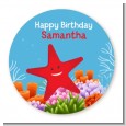 Starfish - Round Personalized Birthday Party Sticker Labels thumbnail