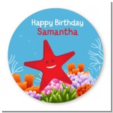 Starfish - Round Personalized Birthday Party Sticker Labels