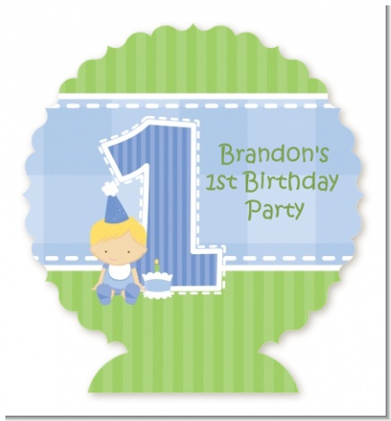 1st Birthday Boy - Personalized Birthday Party Centerpiece Stand