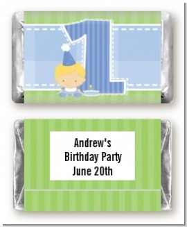 1st Birthday Boy - Personalized Birthday Party Mini Candy Bar Wrappers