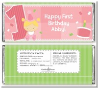 1st Birthday Girl - Personalized Birthday Party Candy Bar Wrappers