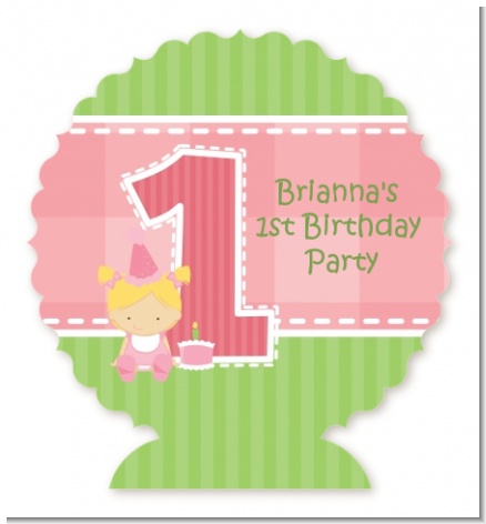 1st Birthday Girl - Personalized Birthday Party Centerpiece Stand