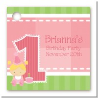 1st Birthday Girl - Personalized Birthday Party Card Stock Favor Tags