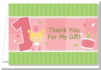 1st Birthday Girl - Birthday Party Thank You Cards