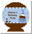 1st Birthday Topsy Turvy Blue Cake - Personalized Birthday Party Centerpiece Stand thumbnail