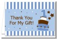 1st Birthday Topsy Turvy Blue Cake - Birthday Party Thank You Cards thumbnail