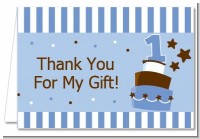 1st Birthday Topsy Turvy Blue Cake - Birthday Party Thank You Cards