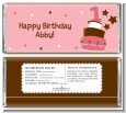 1st Birthday Topsy Turvy Pink Cake - Personalized Birthday Party Candy Bar Wrappers thumbnail
