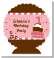 1st Birthday Topsy Turvy Pink Cake - Personalized Birthday Party Centerpiece Stand thumbnail