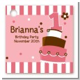 1st Birthday Topsy Turvy Pink Cake - Personalized Birthday Party Card Stock Favor Tags thumbnail