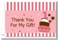1st Birthday Topsy Turvy Pink Cake - Birthday Party Thank You Cards thumbnail