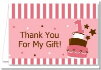1st Birthday Topsy Turvy Pink Cake - Birthday Party Thank You Cards