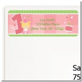 1st Birthday Girl - Birthday Party Return Address Labels