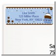 1st Birthday Topsy Turvy Blue Cake - Birthday Party Return Address Labels thumbnail