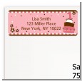 1st Birthday Topsy Turvy Pink Cake - Birthday Party Return Address Labels thumbnail