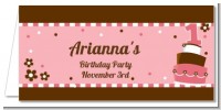 1st Birthday Topsy Turvy Pink Cake - Personalized Birthday Party Place Cards