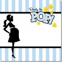 Ready To Pop Blue Baby Shower Theme