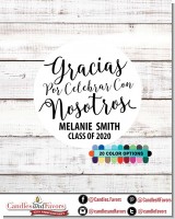 Gracias por celebrar Con nosotros - Round Personalized Graduation Party Sticker Labels