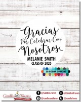 Gracias por celebrar Con nosotros - Round Personalized Graduation Party Sticker Labels