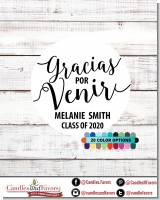 Gracias Por Venir - Round Personalized Graduation Party Sticker Labels