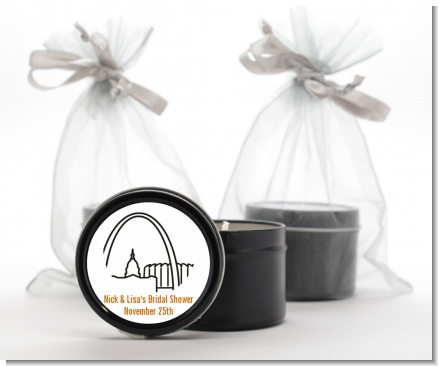 St. Louis Skyline - Bridal Shower Black Candle Tin Favors