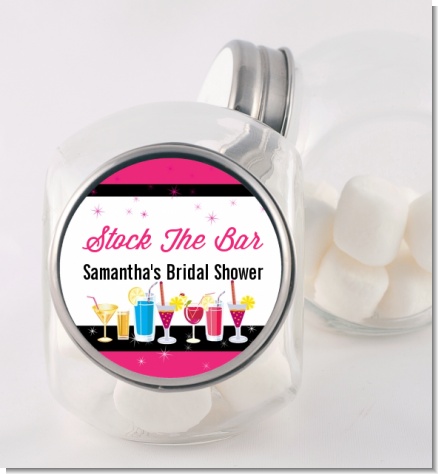 Stock the Bar Cocktails - Personalized Bridal Shower Candy Jar