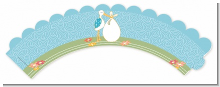 Stork It's a Boy - Baby Shower Cupcake Wrappers