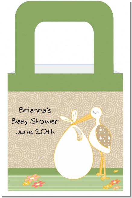 Stork Neutral - Personalized Baby Shower Favor Boxes