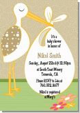 Stork Neutral - Baby Shower Invitations