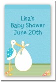 Stork It's a Boy - Custom Large Rectangle Baby Shower Sticker/Labels