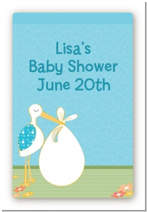 Stork It's a Boy - Custom Large Rectangle Baby Shower Sticker/Labels
