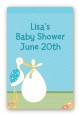 Stork It's a Boy - Custom Large Rectangle Baby Shower Sticker/Labels thumbnail
