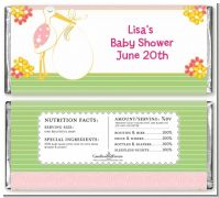 Stork It's a Girl - Personalized Baby Shower Candy Bar Wrappers