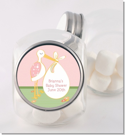 Stork It's a Girl - Personalized Baby Shower Candy Jar