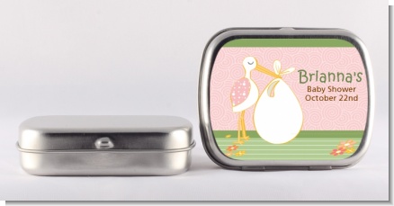 Stork It's a Girl - Personalized Baby Shower Mint Tins