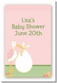 Stork It's a Girl - Custom Large Rectangle Baby Shower Sticker/Labels