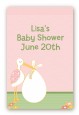 Stork It's a Girl - Custom Large Rectangle Baby Shower Sticker/Labels thumbnail