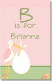 Stork It's a Girl - Personalized Baby Shower Nursery Wall Art