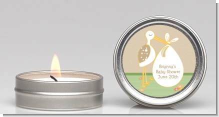 Stork Neutral - Baby Shower Candle Favors