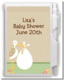 Stork Neutral - Baby Shower Personalized Notebook Favor