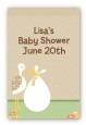 Stork Neutral - Custom Large Rectangle Baby Shower Sticker/Labels thumbnail