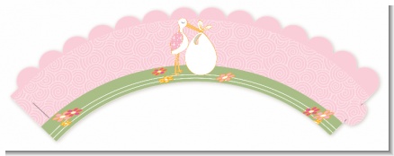 Stork It's a Girl - Baby Shower Cupcake Wrappers