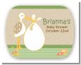 Stork Neutral - Personalized Baby Shower Rounded Corner Stickers thumbnail