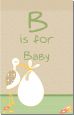 Stork Neutral - Personalized Baby Shower Nursery Wall Art thumbnail