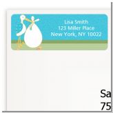 Stork It's a Boy - Baby Shower Return Address Labels