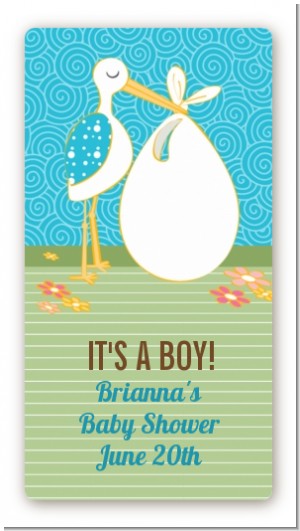 Stork It's a Boy - Custom Rectangle Baby Shower Sticker/Labels